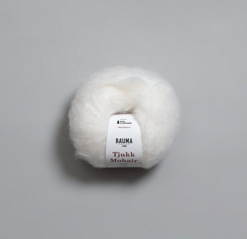 001 Hvitveis - Rauma Garn, Tjukk Mohair