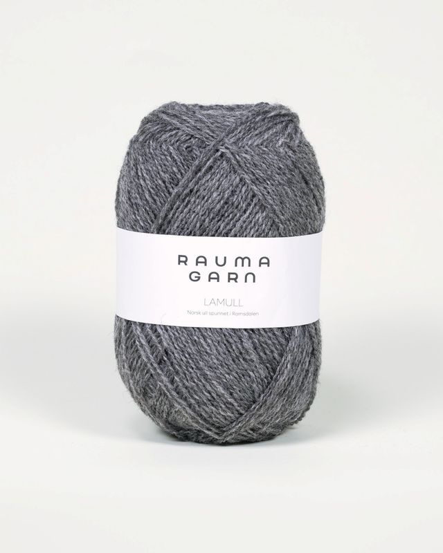 05 Mørk Gråmelert - Rauma Garn, Lamull