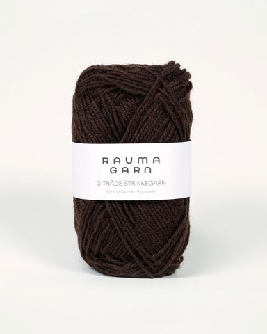Hovedbilde 133 Brun - Rauma Garn, 3-tr&aring;ds Strikkegarn