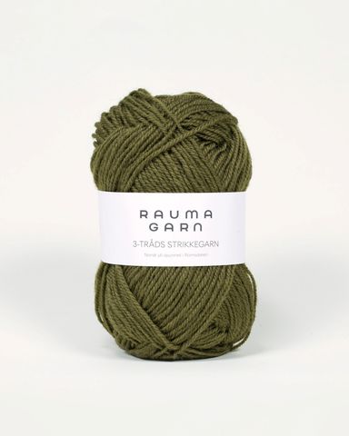 Hovedbilde 761 Mosegr&oslash;nn - Rauma Garn, 3-tr&aring;ds Strikkegarn