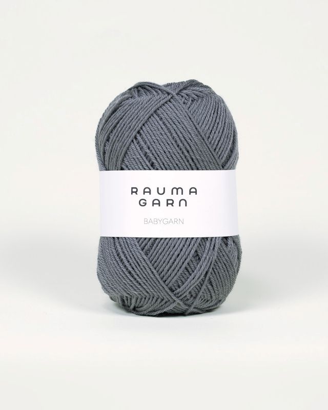 107 Matt Grå - Rauma Garn, Babygarn